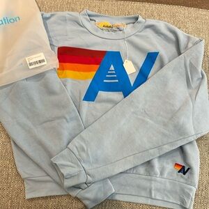 New Aviator Nation light blue relaxed Sweatshirt